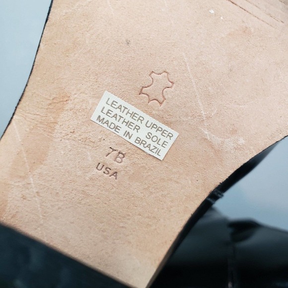 Arrichi Anthropologie Booties Black Patent Leather Heel Boots Womens Size 7 B - Picture 9 of 15